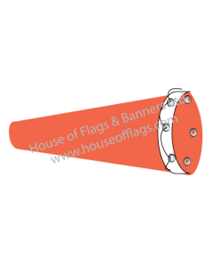 Aviator Windsock - Grommet & Cord Style - 24" x 8' - Solid Orange - House of Flags & Banners