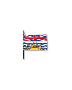 BC Flag 4" x 6" Polyester with 10" Tan Coloured Stick