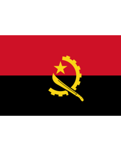 Angola Flag 12" x 18" Polyester with 2 ft wooden stick