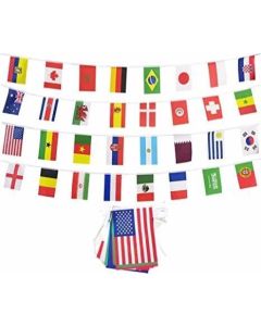 30FT Pennant String Flags with 6” x 9” Flags of All 42 FIFA World Cup 2026 Participating Countries 