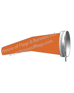 Orange Aviator Windsock with Built In Composite Frame - House of Flags & Banners
